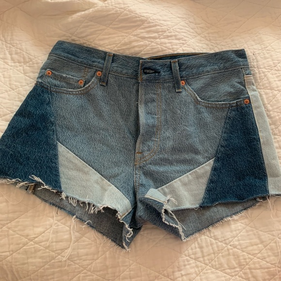 501 LEVI PATCHWORK SHORTS - Picture 1 of 4